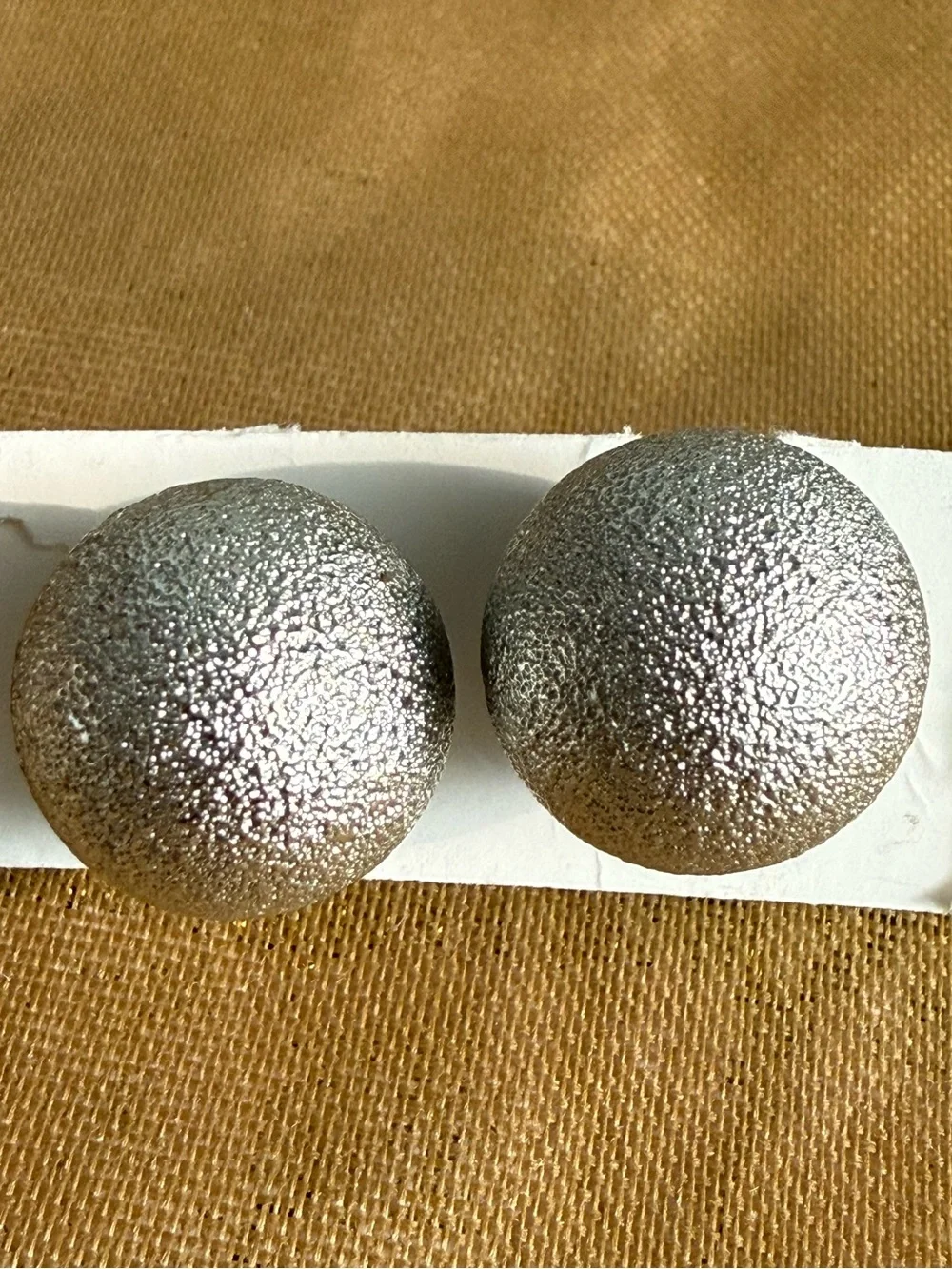 Silver Textured Dome Stud Earrings for Women